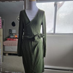 LPA Green Knit Wrap Dress – Size M